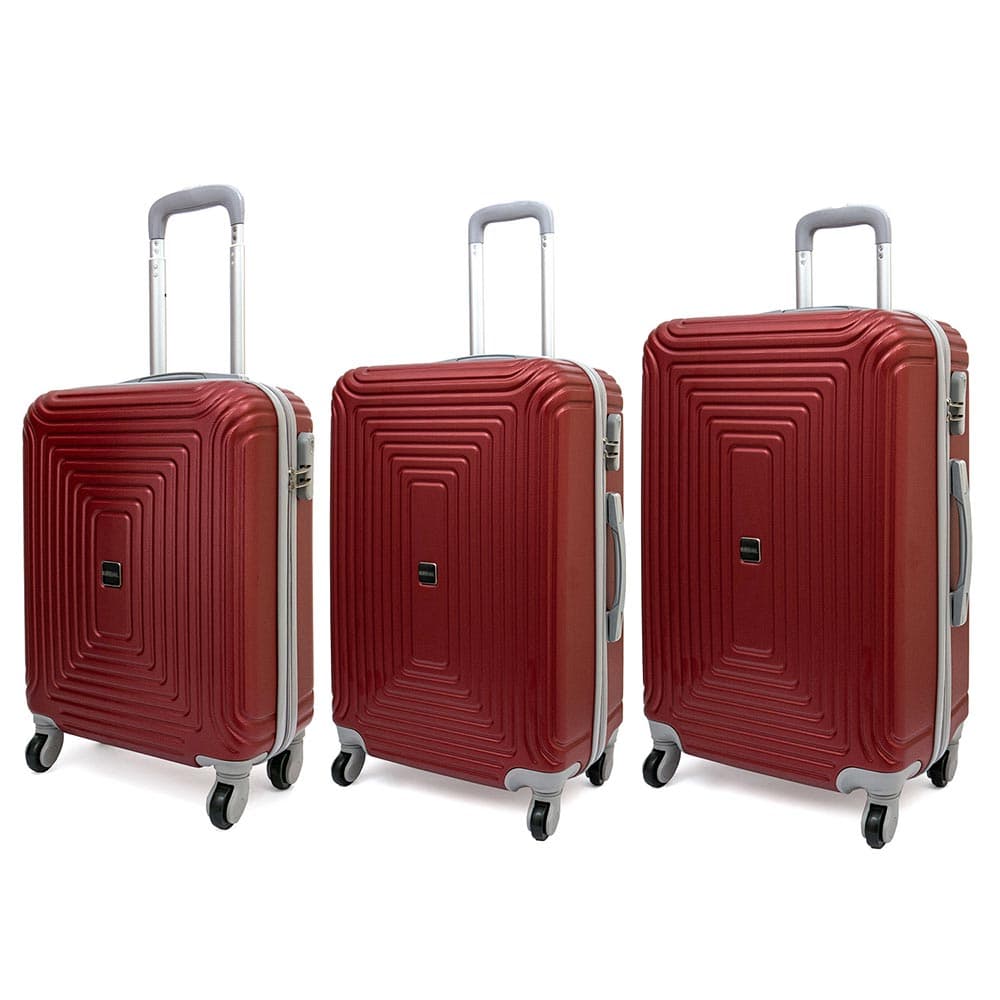 Комплект куфари от ABS модел HAVANA с 4 колелца и цвят бордо