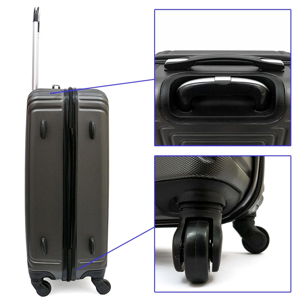 Куфар от ABS среден размер с 4 колелца KREAL модел HAVANA 65 см цвят тъмно сив