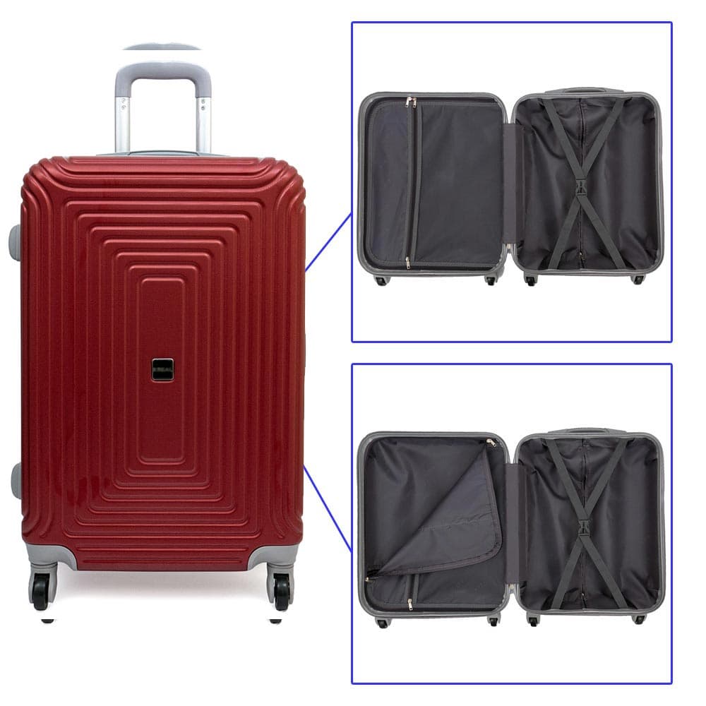 Голям куфар в цвят бордо от ABS с 4 колелца модел HAVANA 75 см 