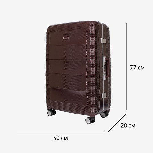 Голям куфар ENZO NORI модел PARIS 77 см поликарбонат с алуминиева рамка бордо