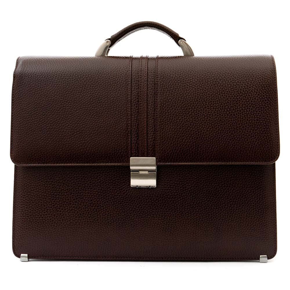Мъжка бизнес чанта ЕNZO NORI модел ARTURO естествена кожа тъмно кафяв