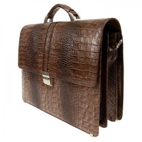 Мъжка бизнес чанта ЕNZO NORI модел ARTURO естествена кожа кафяв принт