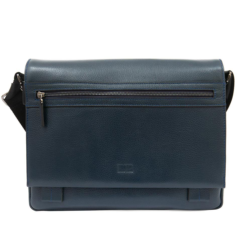Мъжка бизнес чанта от естествена фина напа кожа ENZO NORI модел BRANDO цвят тъмно син 