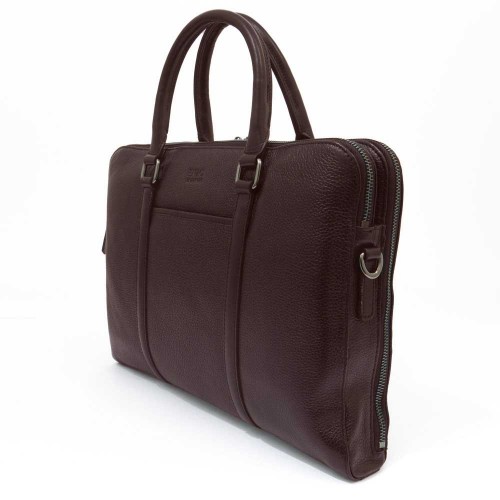 Дамска бизнес чанта ENZO NORI модел GIADA естествена кожа бордо