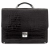 Модерна мъжка бизнес чанта от естествена фина напа кожа ENZO NORI модел FABIANO цвят черен кроко