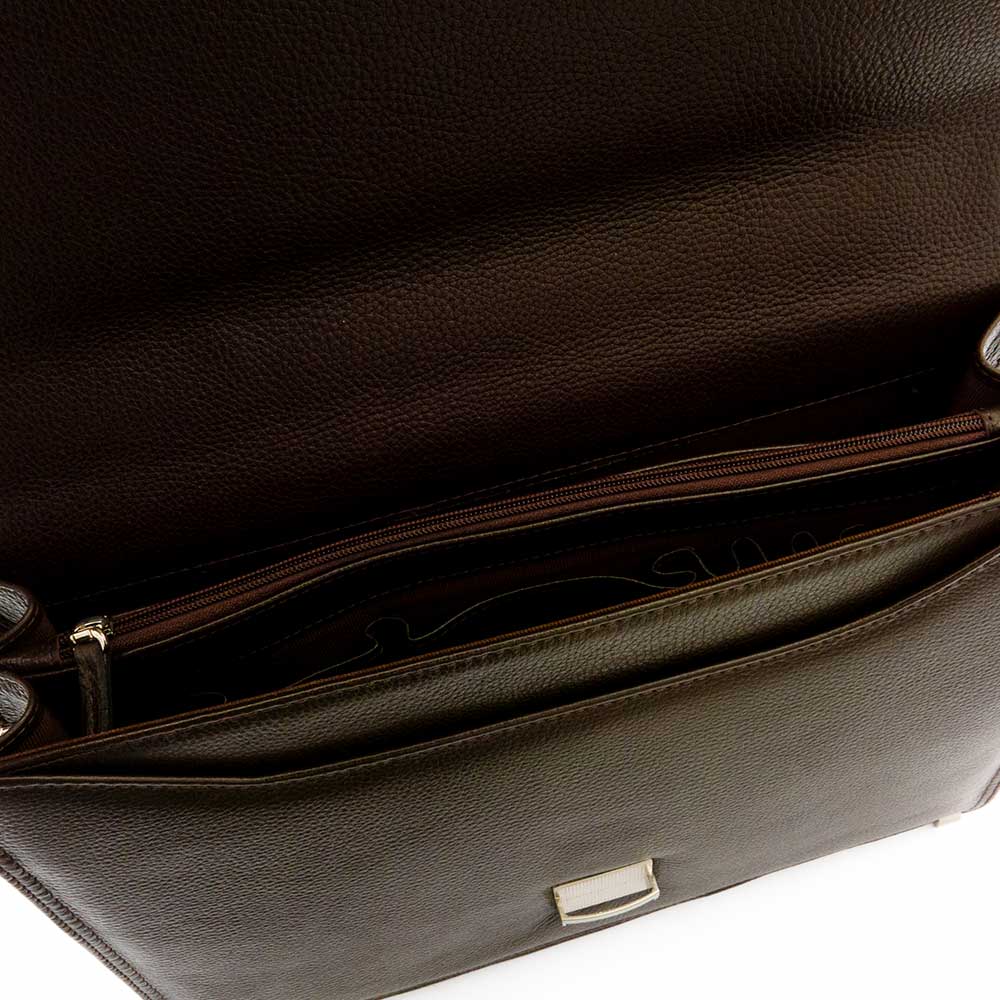 Стилна мъжка бизнес чанта от естествена фина напа кожа ENZO NORI модел FABIANO цвят кафяв