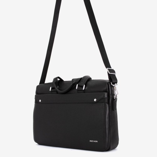 Мъжка бизнес чанта ЕNZO NORI модел LEONIS естествена кожа черен