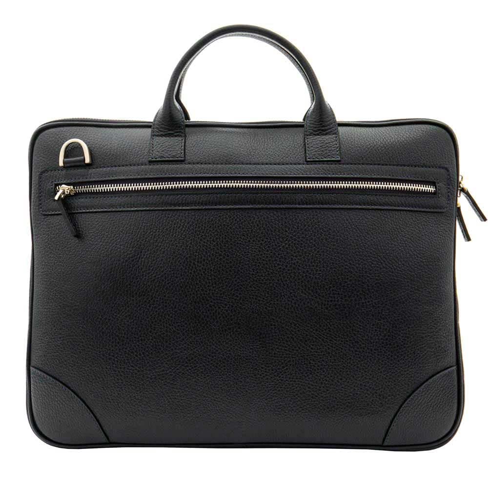 Мъжка бизнес чанта от естествена фина напа кожа с удобно разпределение мъжка чанта ENZO NORI модел CESARE цвят черен