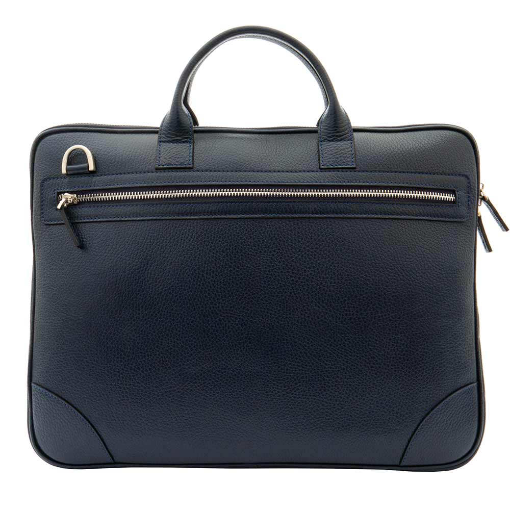 Стилна мъжка бизнес чанта от естествена фина напа кожа ENZO NORI модел CESARE цвят тъмно син