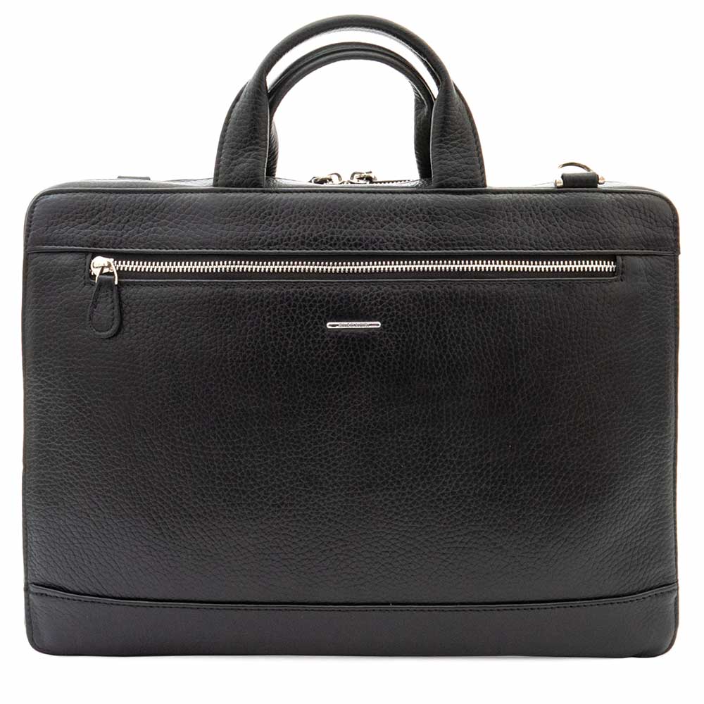Елегантна мъжка бизнес чанта от естествена фина напа кожа ENZO NORI модел VITO цвят черен