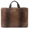 Стилна мъжка бизнес чанта от естествена фина напа кожа ENZO NORI модел VITO цвят кафяв кроко лак
