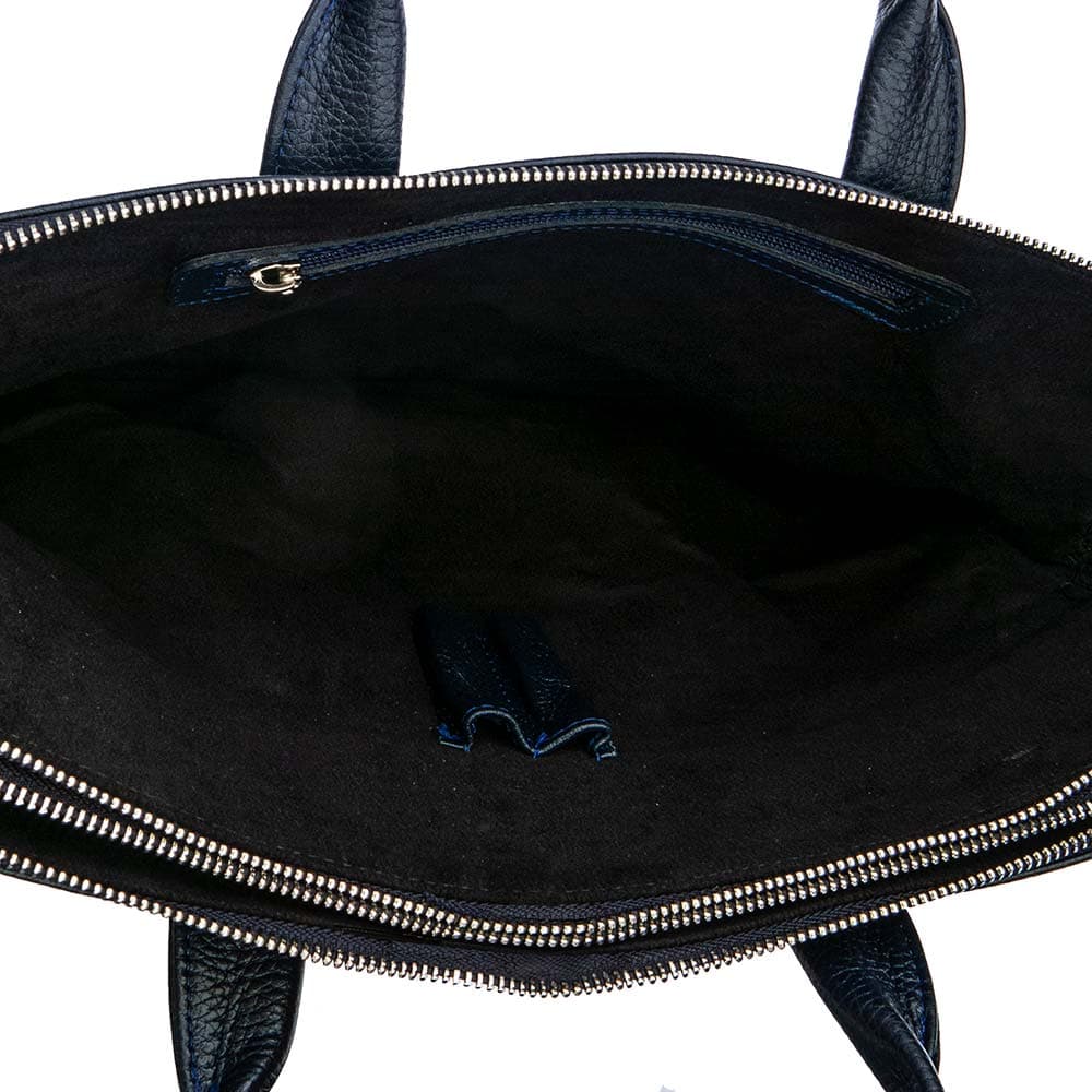 Дамска бизнес чанта ENZO NORI модел SUZY естествена кожа тъмно син