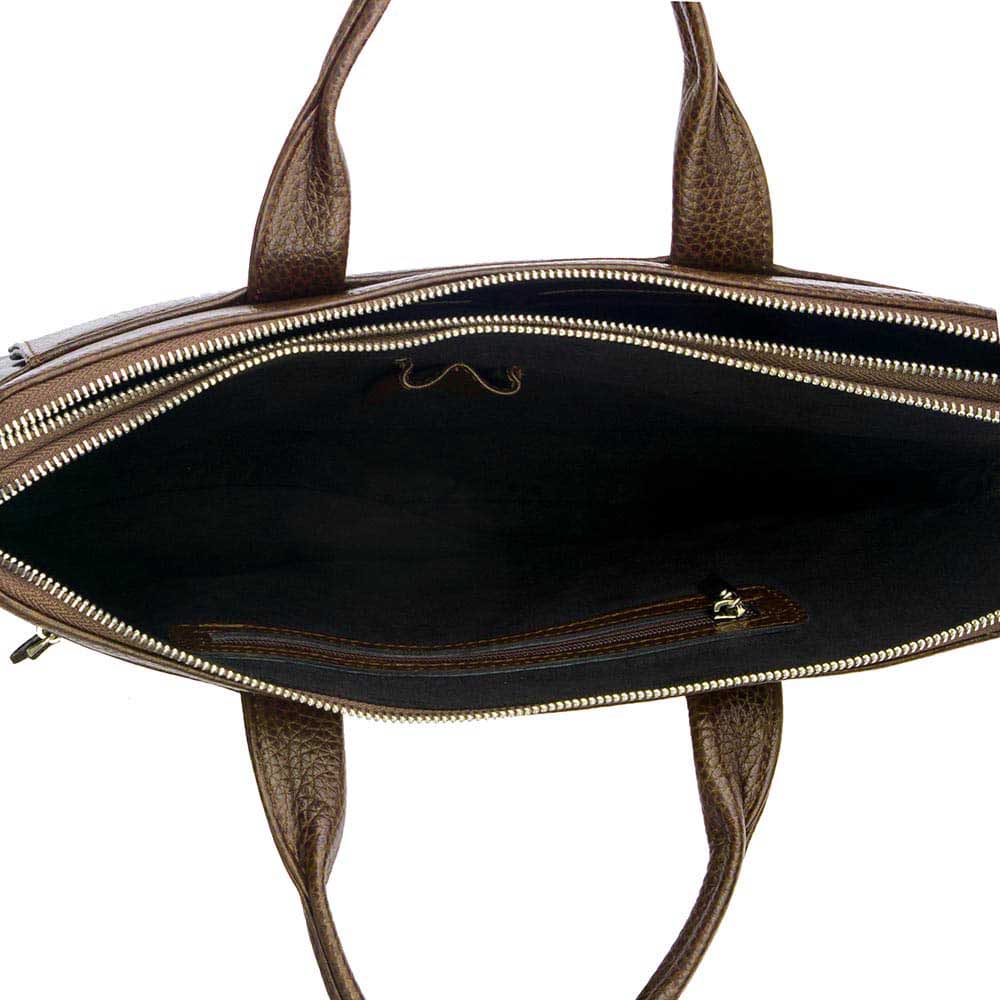 Дамска бизнес чанта ENZO NORI модел SUZY естествена кожа кафяв