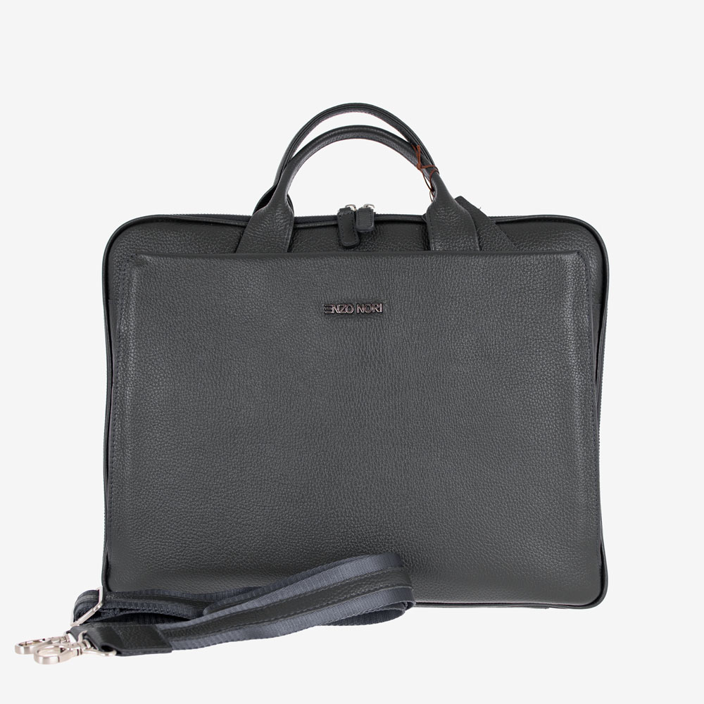 Мъжка бизнес чанта ENZO NORI модел DANTE естествена кожа черен