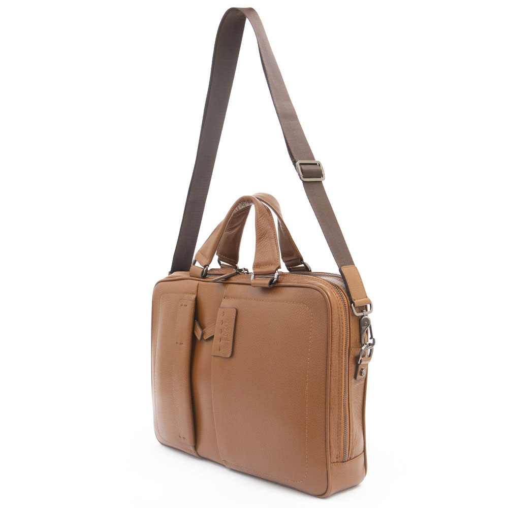Луксозна мъжка бизнес чанта от естествена кожа ENZO NORI модел GASPARE цвят светло кафяв
