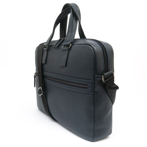 Мъжка бизнес чанта ENZO NORI модел RAUL естествена кожа тъмно син