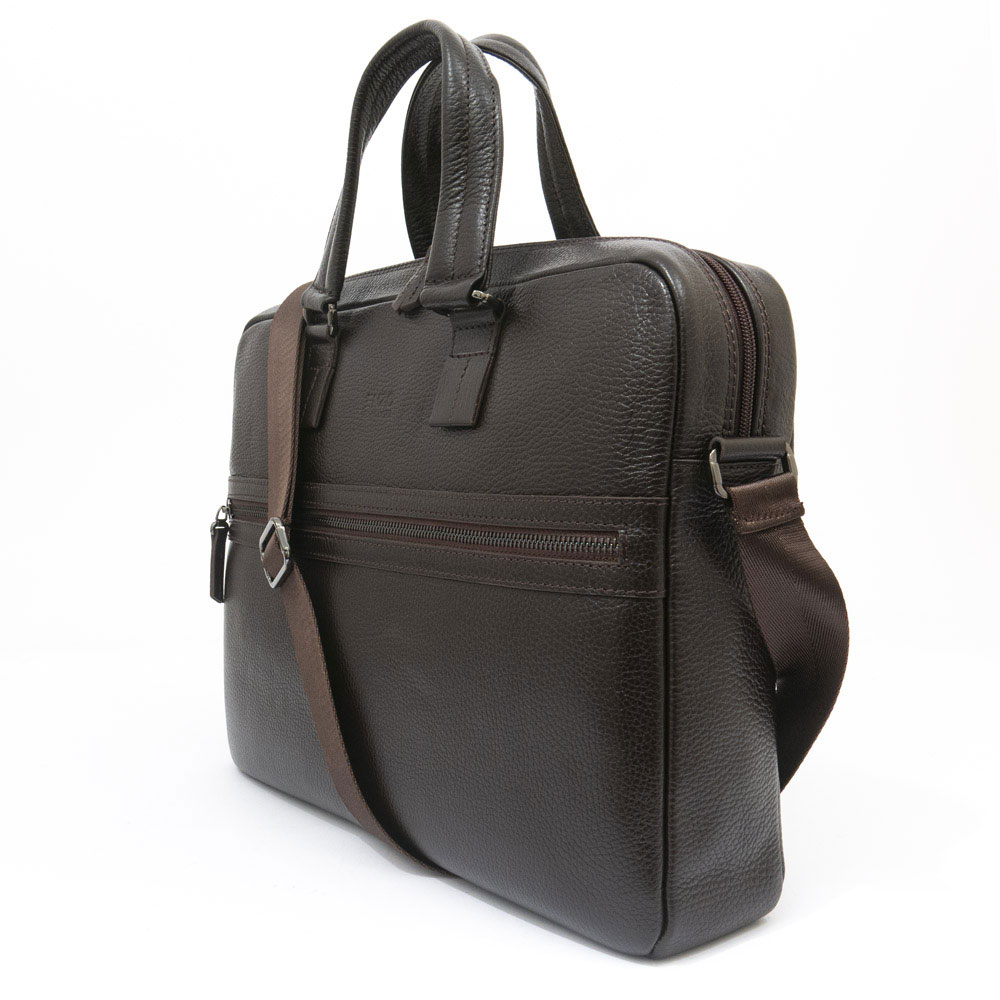 Мъжка бизнес чанта ENZO NORI от естествена кожа кафява