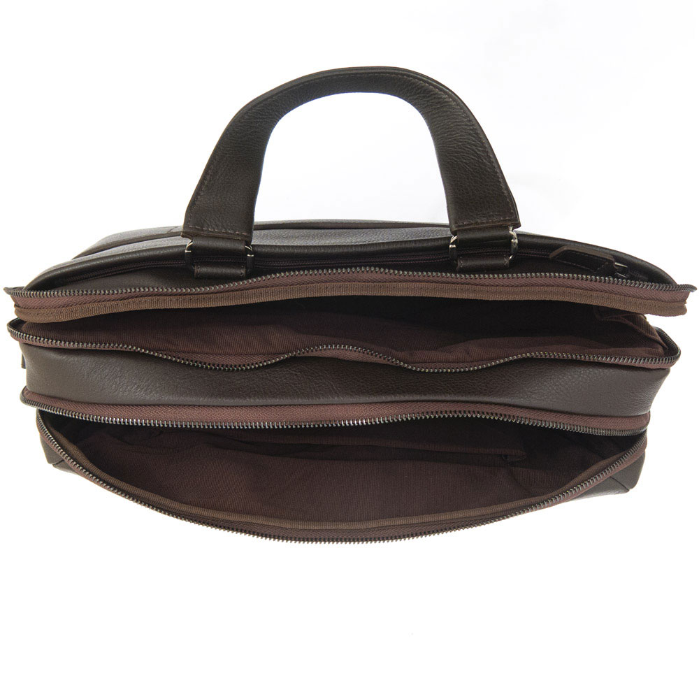 Луксозна мъжка бизнес чанта от естествена фина напа кожа ENZO NORI модел ORLANDO цвят кафяв
