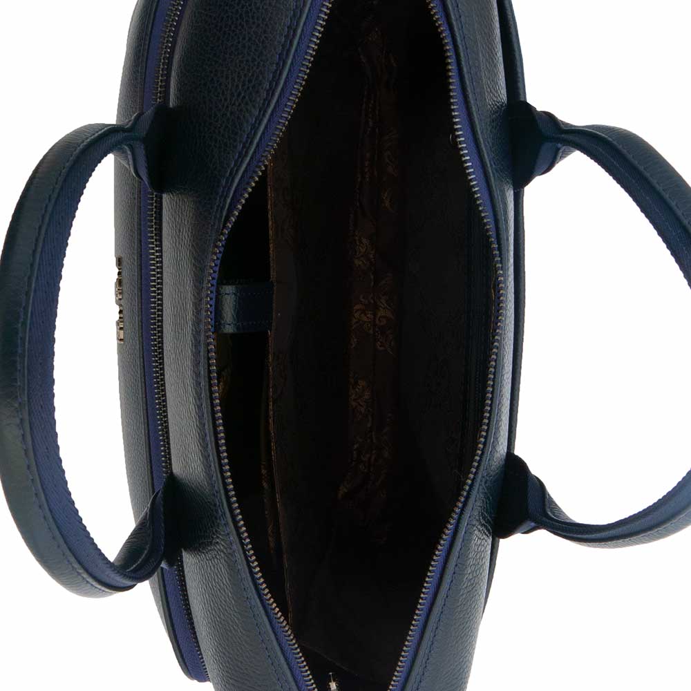 Мъжка бизнес чанта ENZO NORI модел KAPA естествена кожа тъмно син