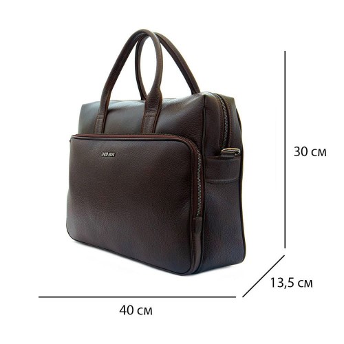 Мъжка бизнес чанта ENZO NORI модел KAPA естествена кожа тъмно кафяв