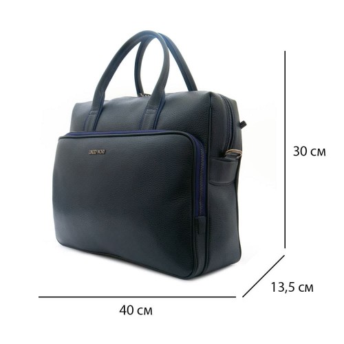 Мъжка бизнес чанта ENZO NORI модел KAPA естествена кожа тъмно син