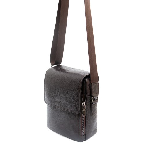 Мъжка чанта през рамо ENZO NORI модел PABLO естествена кожа кафяв