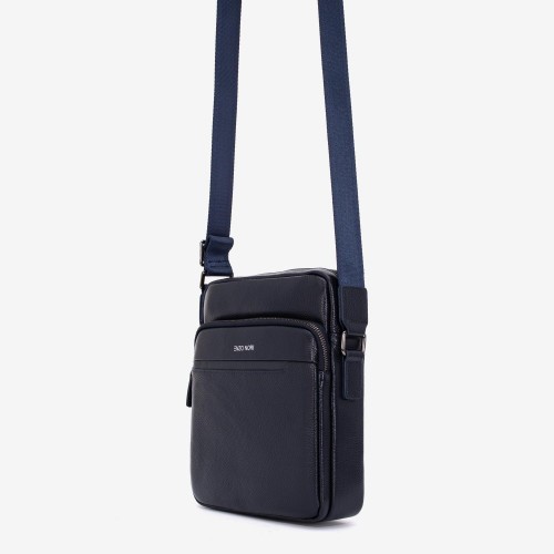 Мъжка чанта през рамо ENZO NORI модел LANCE естествена кожа син