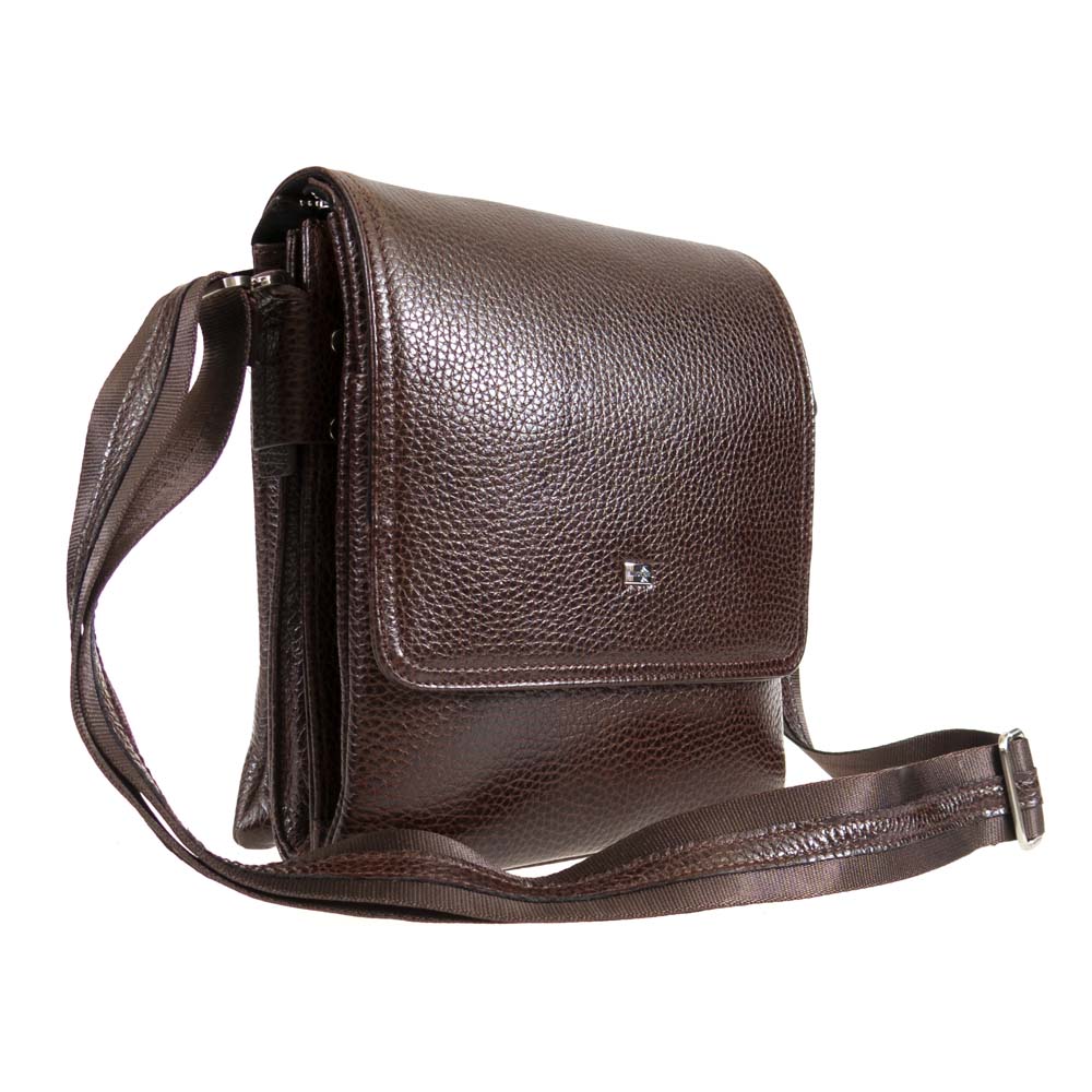 Мъжка чанта през рамо ENZO NORI модел ENNIO естествена кожа кафяв
