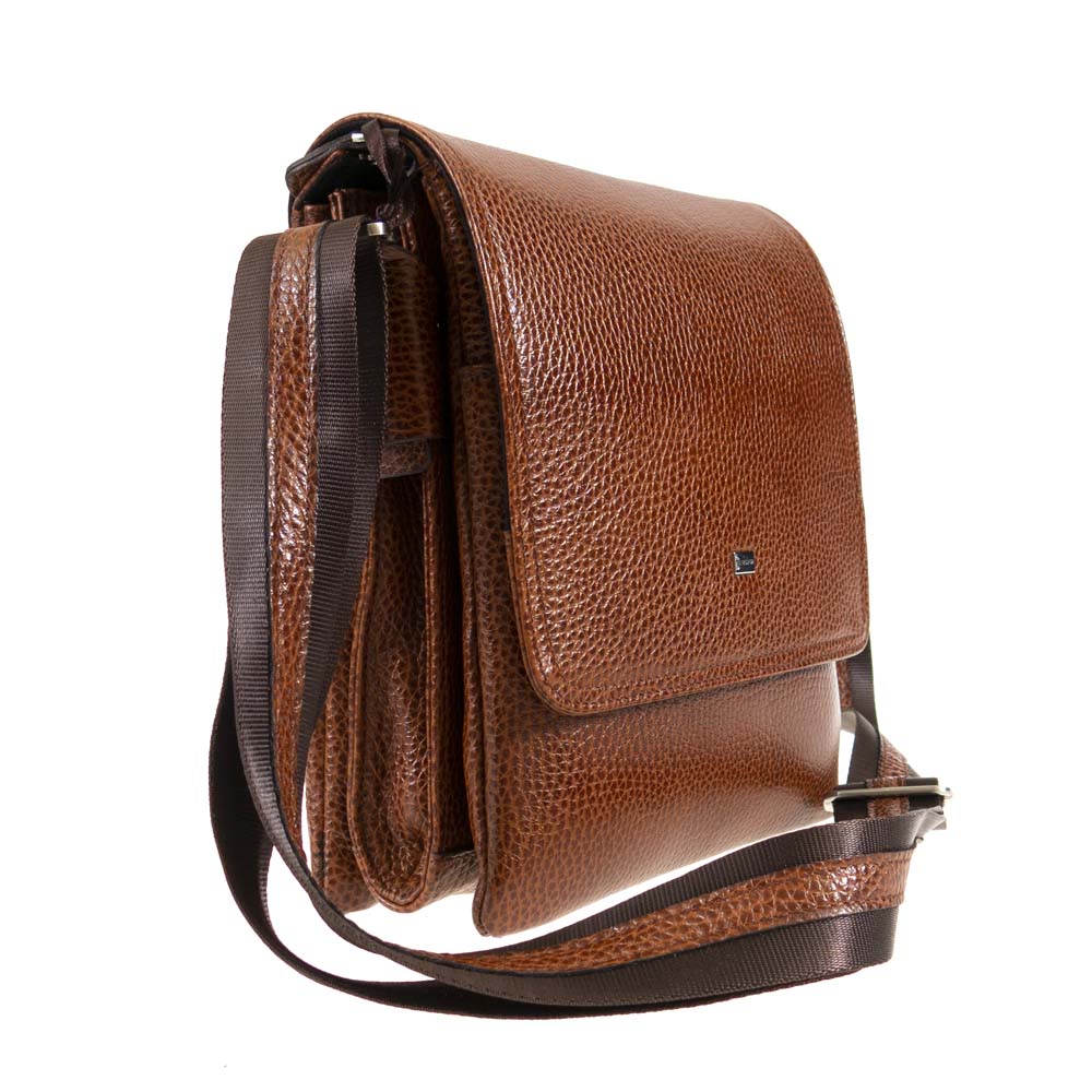 Мъжка чанта през рамо ENZO NORI модел ENNIO естествена кожа светло кафяв