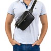 Мъжка чанта за кръст ENZO NORI модел LAVORO естествена кожа черен