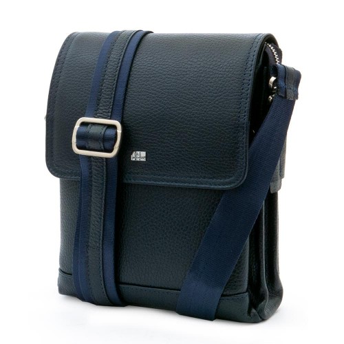 Мъжка чанта през рамо ENZO NORI модел GARRET естествена кожа тъмно син