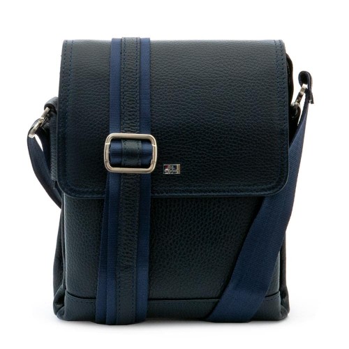 Мъжка чанта през рамо ENZO NORI модел GARRET естествена кожа тъмно син