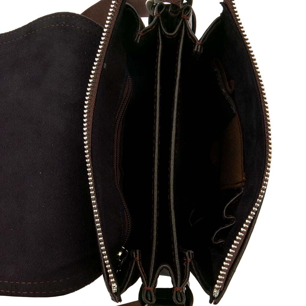 Мъжка чанта през рамо ENZO NORI модел GARRET естествена кожа кафяв