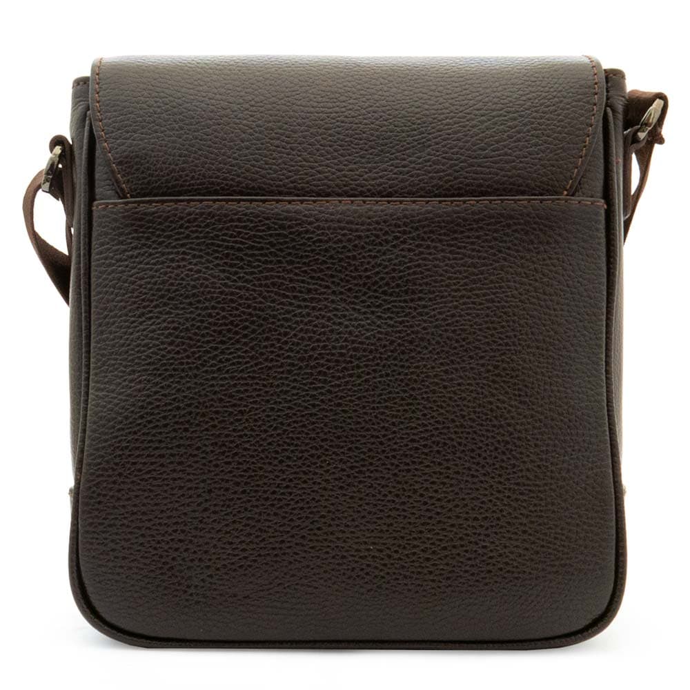 Модерна мъжка чанта за рамо от естествена фина напа кожа ENZO NORI модел DANNY цвят тъмно кафяв