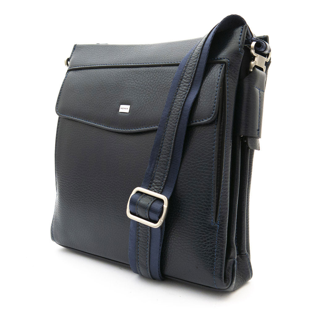 Мъжка чанта през рамо ENZO NORI модел MONTE естествена кожа син