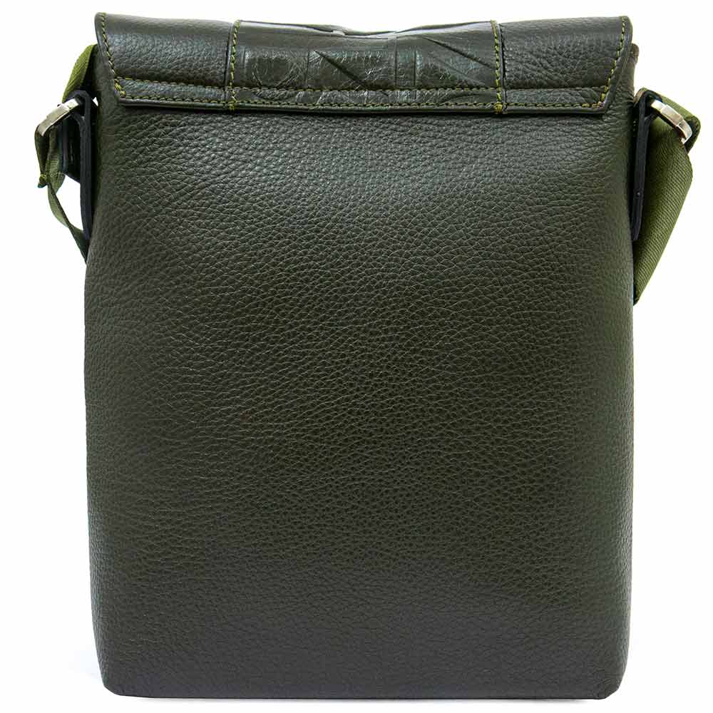 Мъжка чанта през рамо ENZO NORI модел ORSO естествена кожа зелен