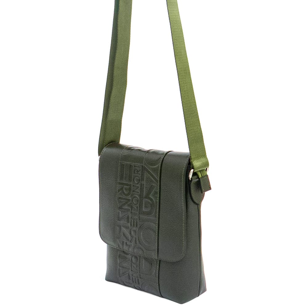 Мъжка чанта през рамо ENZO NORI модел ORSO естествена кожа зелен
