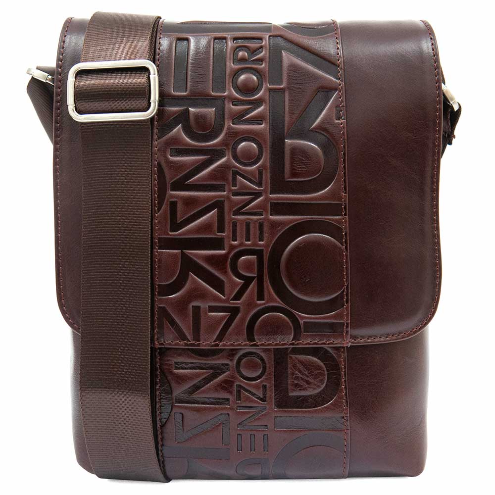 Луксозна мъжка чанта ENZO NORI модел ORSO от испанска естествена кожа цвят кафяв