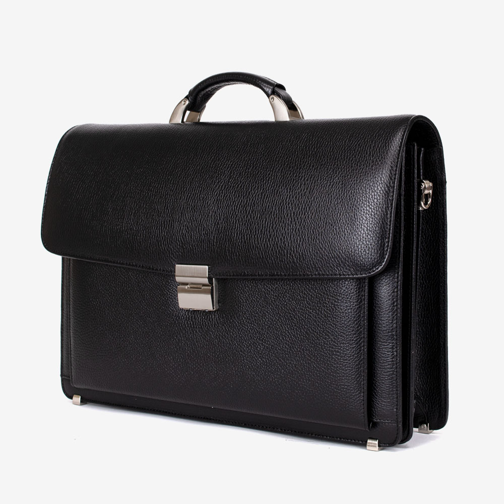 Мъжка бизнес чанта ЕNZO NORI модел PRIME естествена кожа черен