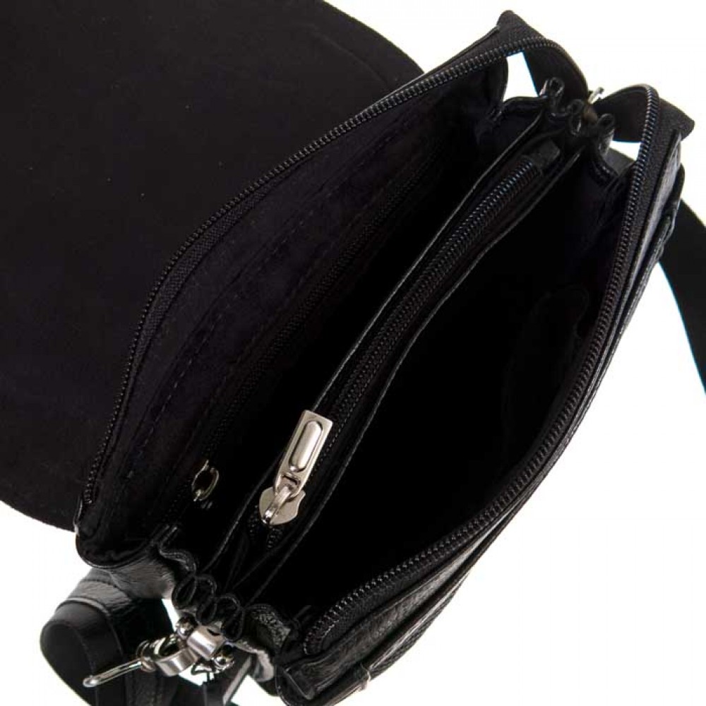 Мъжка чанта през рамо ENZO NORI модел SANTINO естествена кожа черен