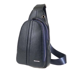 Мъжка чанта през рамо ENZO NORI модел ESATTO естествена кожа син