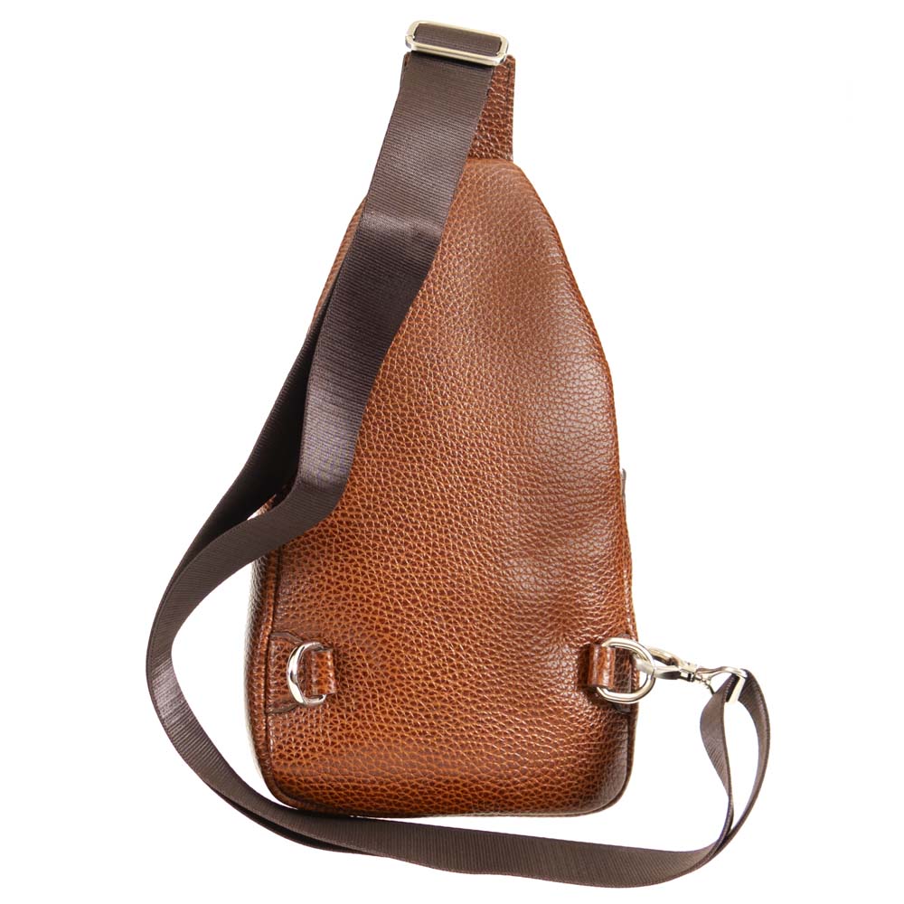 Мъжка чанта през рамо ENZO NORI модел ESATTO естествена кожа светло кафяв