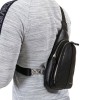 Мъжка чанта тип мъжка раница през рамо от естествена кожа ENZO NORI черен