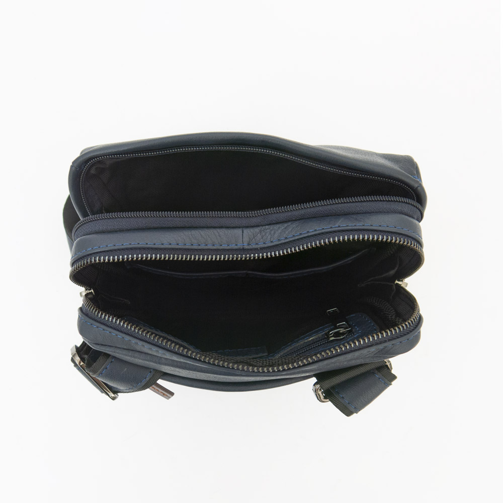 Практична мъжка чанта от висококачествена естествена кожа ENZO NORI модел AMATO цвят тъмно син