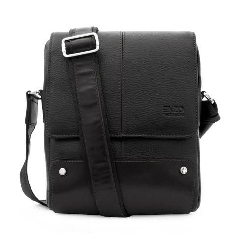 Мъжка чанта през рамо ENZO NORI модел GARY-S естествена кожа черен
