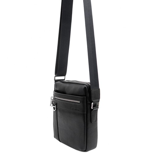 Мъжка чанта ЕNZO NORI модел FRONTIER естествена кожа черен