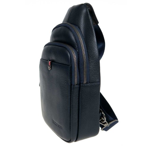 Мъжка чанта през рамо ENZO NORI модел BETTO естествена кожа тъмно син
