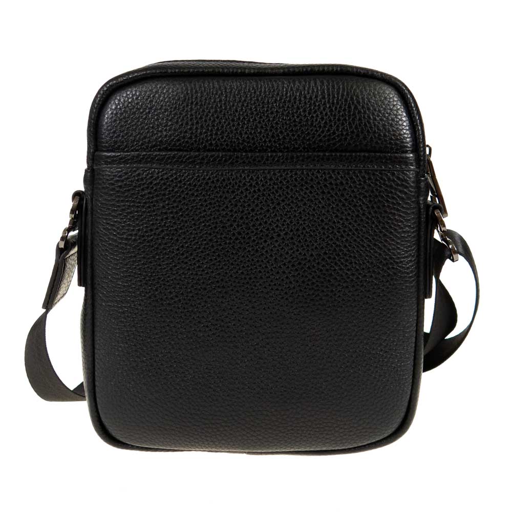 Мъжка чанта през рамо ENZO NORI модел SEW естествена кожа черен