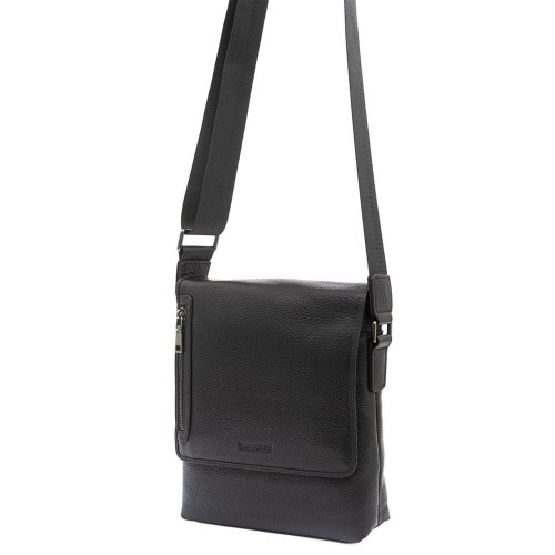 Мъжка чанта през рамо ENZO NORI модел SANTO естествена кожа черен