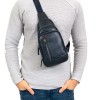 Мъжка чанта през рамо ENZO NORI модел BONO естествена кожа син